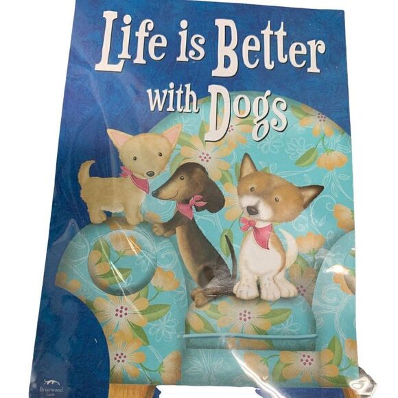 NIB Briarwood Lane Premium "Life is Better with Dogs" 28"x40" House Flag - Picture 2 of 4